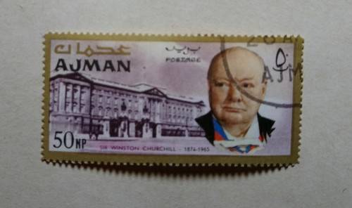 50 NP Sir Winston Churchill Stamp Ajman
