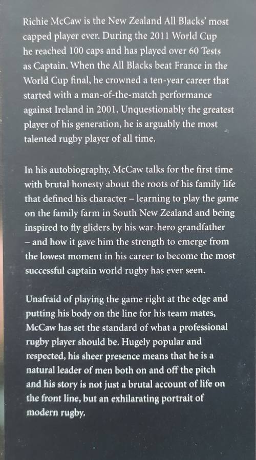 The Real McCaw by Richie McCaw (signed)