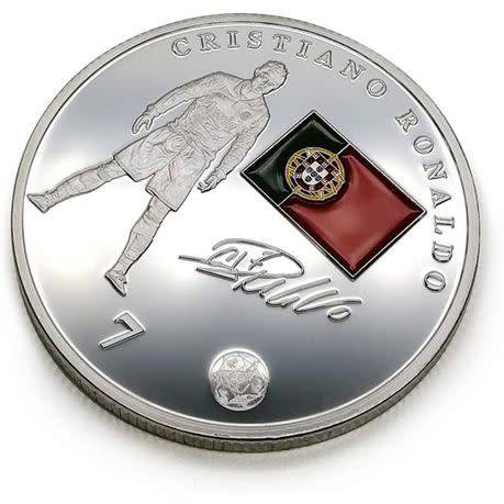 Cristiano Ronaldo Real Madrid and Portugal Silver Plated Coin Ronaldo Memorabilia Coin