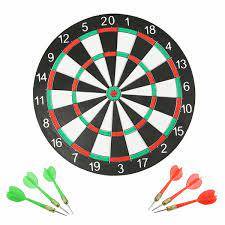 Dart Board With 6 Darts
