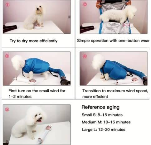 dog dryer grooming bag after dog bath