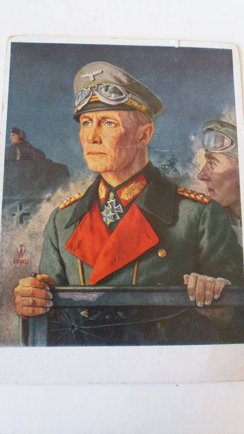 Postcard Field Marshall Rommel "greift an" (Attack)-VDA Series E-23
