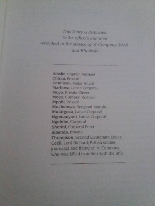 RHODESIA-The War Diaries of Andre Dennison-2 Rhodesian African Rifles-394 Pages
