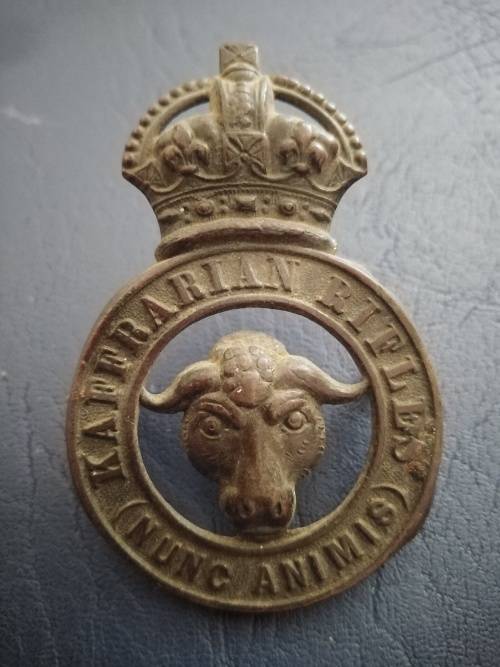 Kaffrarian Rifles Black Metal Cap Badge Worn 1902-1914 Rare Badge