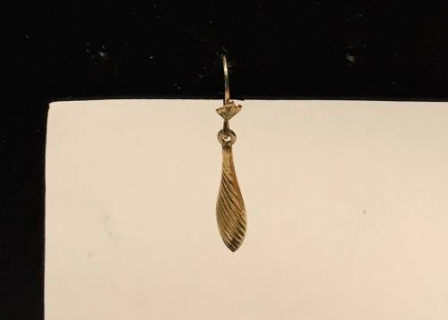 9k solid 9 carat  Gold  ,  Shepherd hook, Teardrops Dangling earring