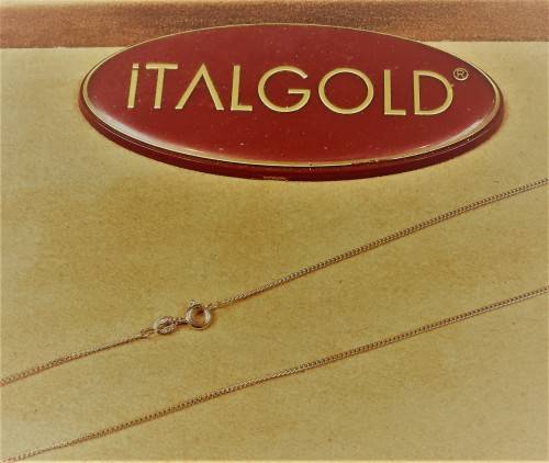 9K  9 carat solid , Rose gold Curb Necklace- ---------   cm 50 long