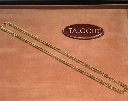 9k genuine 9 carat Solid Gold, Double Curb  Necklace       ----------- cm 60