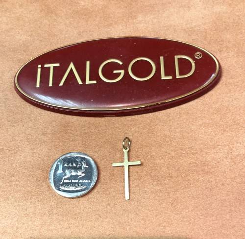 9K 9carat solid Gold - Flat Cross 27 mm long