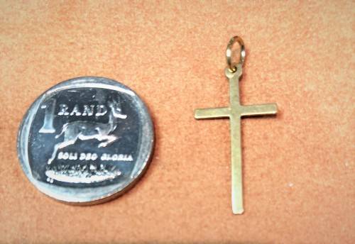 9K 9carat solid Gold - Flat Cross 27 mm long