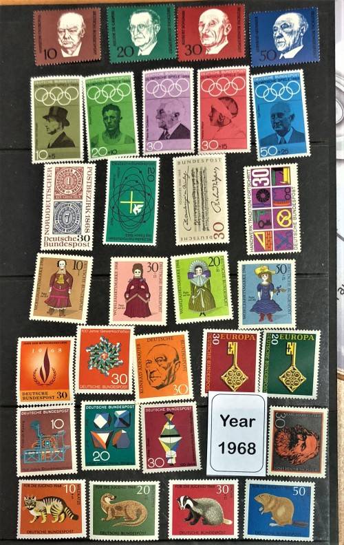West Germany -year 1968 COMPLETE  unmounted  all  in sets    -  Postfrisch