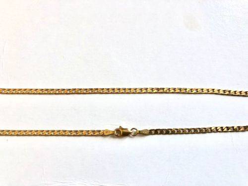 9k genuine,solid 9 carat  Yellow Gold, square curb necklace---------- cm 60  long -- mm 2.5 wide