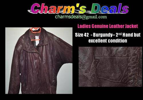 BURGUNDY LADIES GENUINE LEATHER JACKET