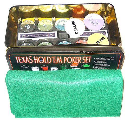 Poker Tin Set Texas Hold Play Casino Poker Nice Pub Game