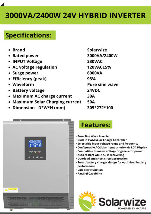 Inverter Kit: 3000W Inverter + 2 x 100AH Batteries in HD Container
