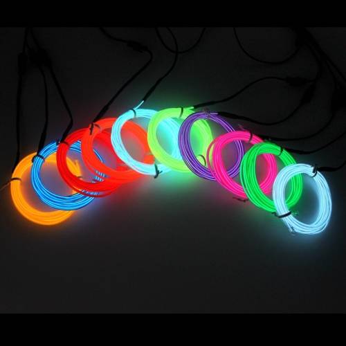 Flexible Led Neon Light Glow EL Wire Rope Battery operated
