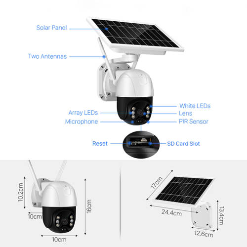 3MP Solar PTZ WIFI Camera wth ICSEE app (Batteries Included)