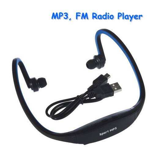 MP3 Player USB Wireless Headset Sports WMA  FM Radio + TF Card slot
