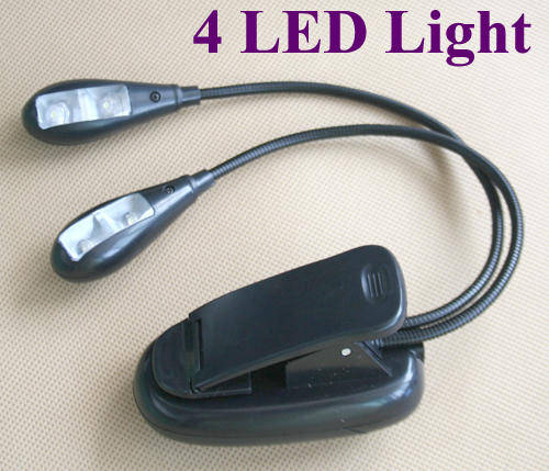 Dual Arm 4 LED Flexible Stand Book Laptop Light Lamp