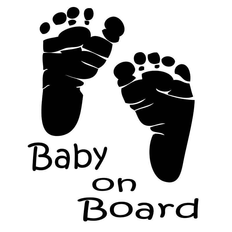 BABY ON BOARD- CAR WINDOW DECAL/STICKER BLACK