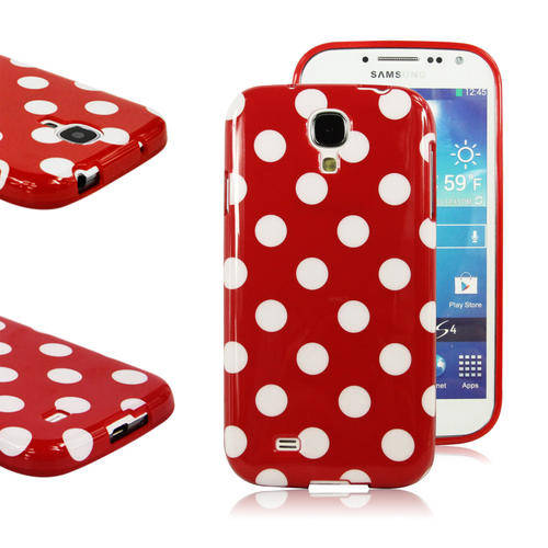 Samsung Galaxy S4 SIV i9500 i9505 Polka Dot Rubber Color Case Cover + Free Screen Protector