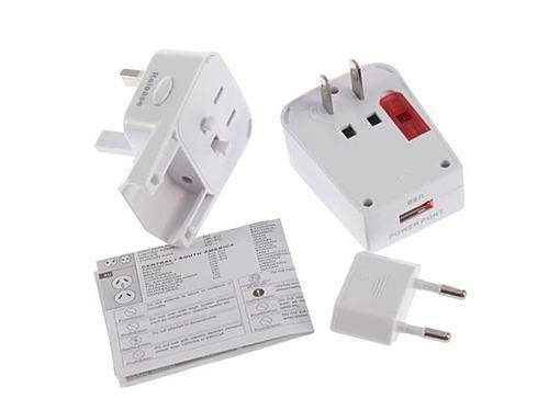 Universal AC Travel Electrical Power Plug Adapter USB EU US UK AUS