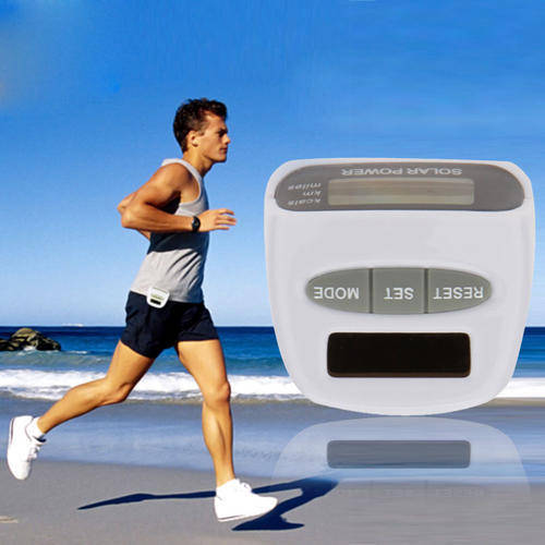 Weight Loss Solar Energy Electronic Sports Pedometer Multi-function Pedometer White