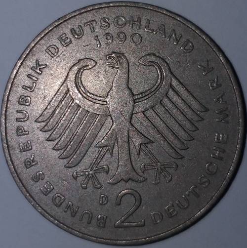 1990 D - TWO DEUTSCHE MARK - GERMANY