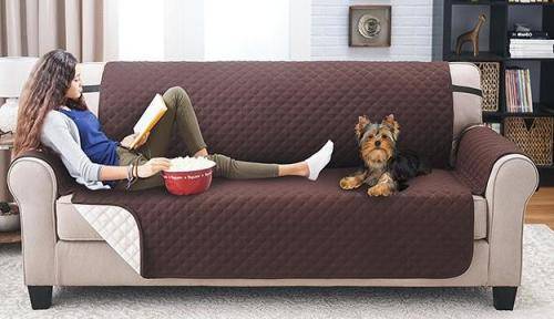 Double Couch Coat Convenient Reversible Sofa Cover