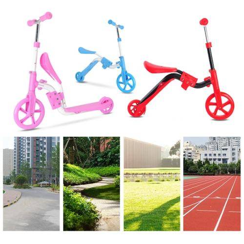 Scooter for Kids Children with Folding Seat 2-in-1 Adjustable Kick Scooter Skateboard Walker Balance