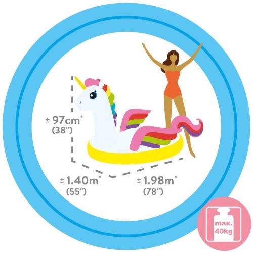 Intex - Enchanted Unicorn Ride-On, 78``L x 55``W x 38``H(198cm x 140cm x 97cm), One Piece,Individual