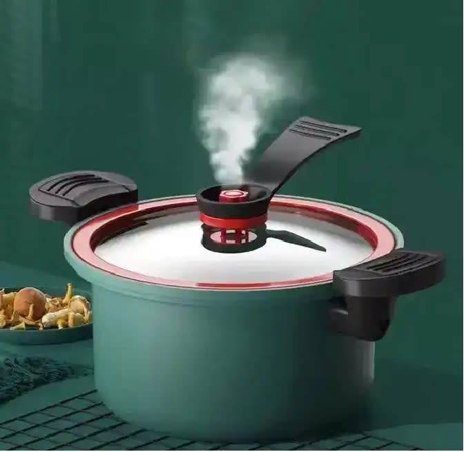 Stew Soup & Stock Pots With Lid Lock Stainless Steel Low Pressure Cooker - Green