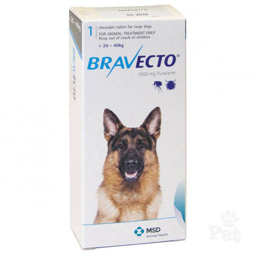 Bravecto - 3 Month Tick & Flea Treatment for Large Dogs (20-40kg)