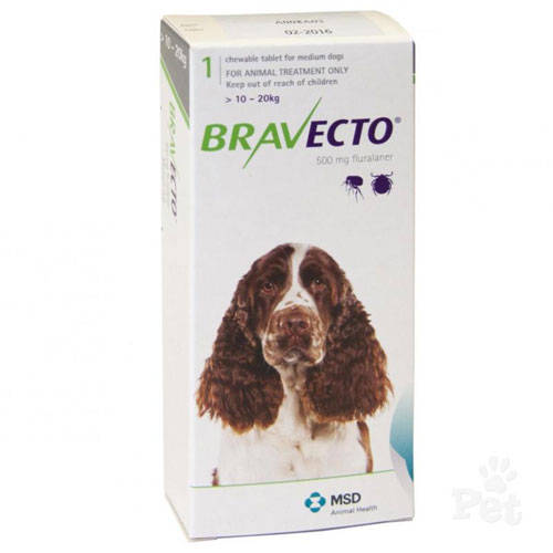 Bravecto - 3 Month Tick & Flea Treatment for Medium Dogs (10-20kg)