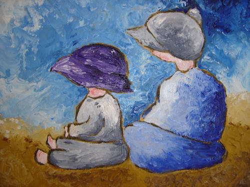 Wait for me,nr 2 (Daddy's little angel.....)palette knife