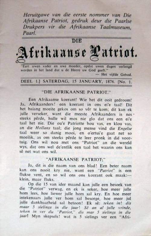Die Afrikaanse Patriot, Afrikaners, Die Genootskap van Regte Afrikaners