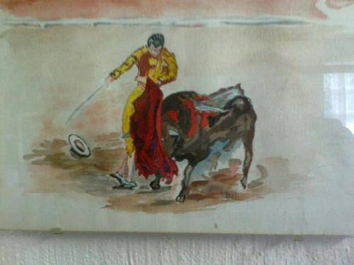 "MATADOR" W/C BY ?BLM. GREAT PERCEPTION OF MOVEMENT AND COLOUR. REDUCED!!first bid wins auction!!!