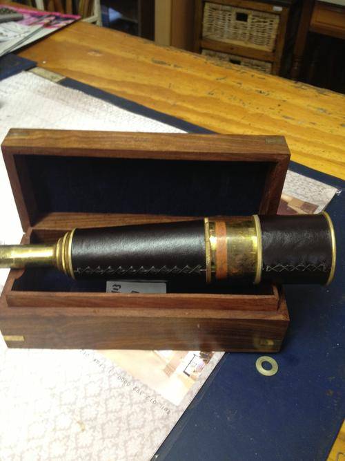 NAUTICAL SCOPE IN WOODEN BOX