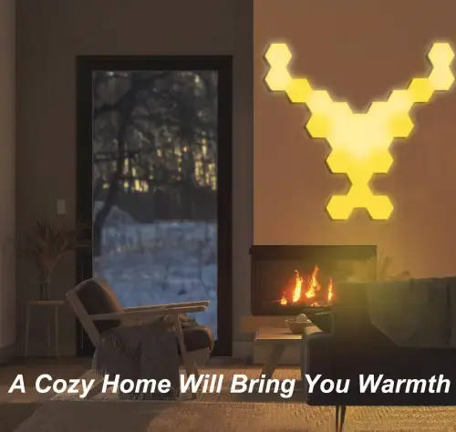 Hexagonal Lamp With Remote Control, Smart Led Wall Lamp Panel Touch-Sensitive Rgb