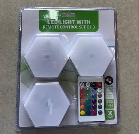 Hexagonal Lamp With Remote Control, Smart Led Wall Lamp Panel Touch-Sensitive Rgb