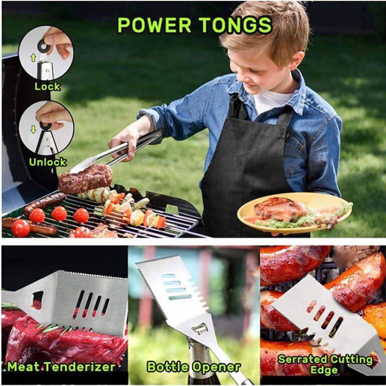 Stainless Steel Braai BBQ Tools Set Accessories 25pcs