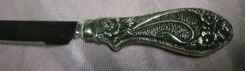 925 Sterling Silver Bread Knife - Sheffeild England 33cm long..