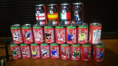21 x 1999 Rugby World Cup Collectors Coca-Cola Cans..