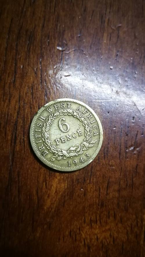 BRITISH WEST AFRICA 6 pence 1943 KM22 King George VI