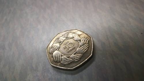 1973 Great Britain 50 Pence Coin