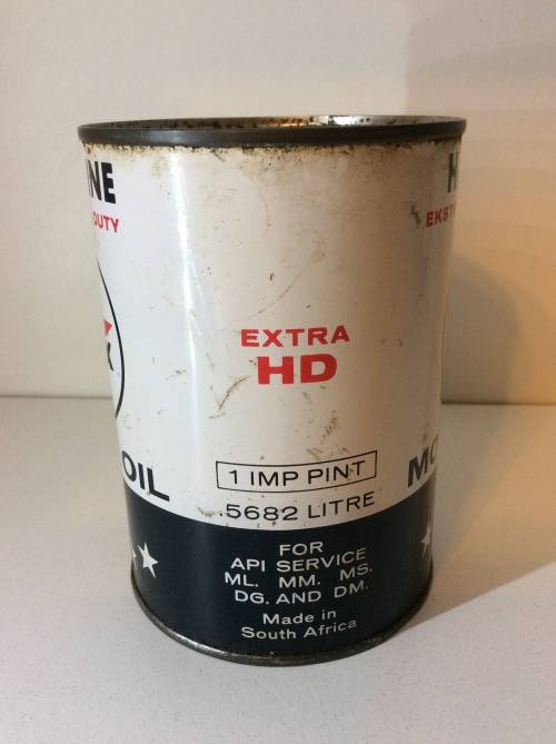 ONE PINT SOUTH AFRICAN CALTEX HAVOLINE USED OIL CAN   - WOW! -