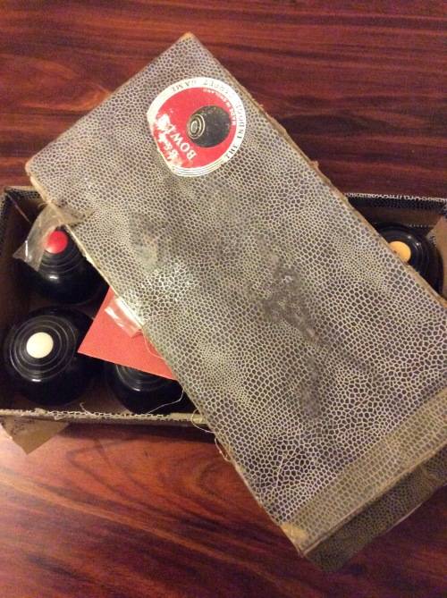 VINTAGE SET OF B&A ENGLISH CARPET BOWLS  - AMAZING FIND -