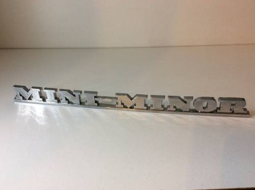 VINTAGE MINI MINOR CAR BADGE - GREAT CONDITION - RARE FIND -