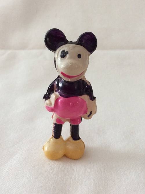 PRE 1960s JAPAN MADE CELLULOID MICKEY MOUSE - 6 cm HIGH  - VERY RARE FIND -