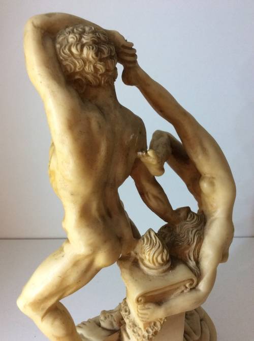 VINTAGE GREEK STATUE - ERCOLE E LICA - 23cm HIGH - HARD RESIN, ABOUT 1KG - GREAT DETAIL -