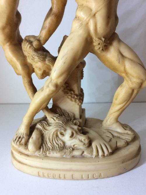 VINTAGE GREEK STATUE - ERCOLE E LICA - 23cm HIGH - HARD RESIN, ABOUT 1KG - GREAT DETAIL -